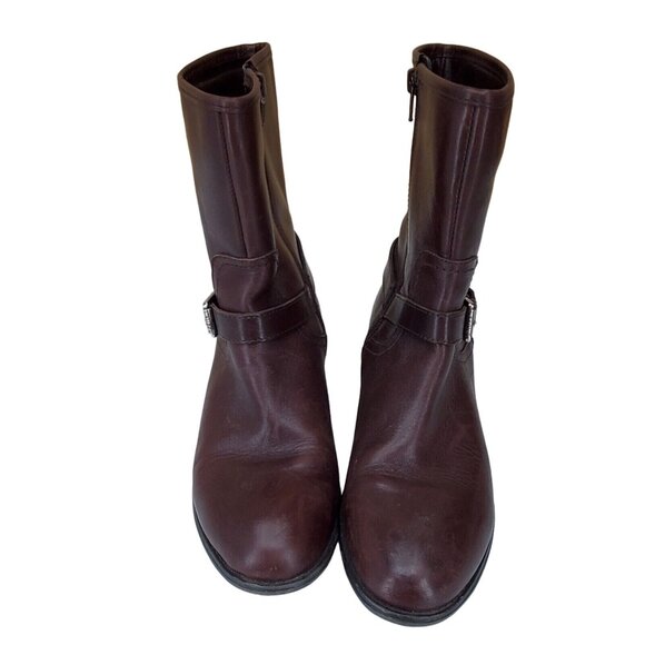 Lauren Ralph Lauren Boots Women Size 6B Brown Leather Mesi Ankle Equestrian Moto - Picture 2 of 12